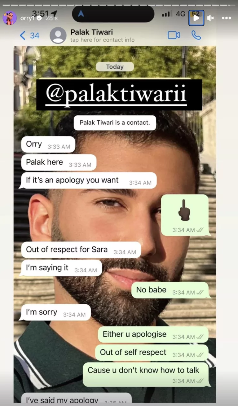 Unveiling the Controversy: Orry's Bold Response to Palak Tiwari's Apology Shakes Social Media